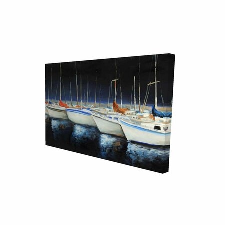 FONDO 20 x 30 in. Fishing Boats At The Marina-Print on Canvas FO2790176